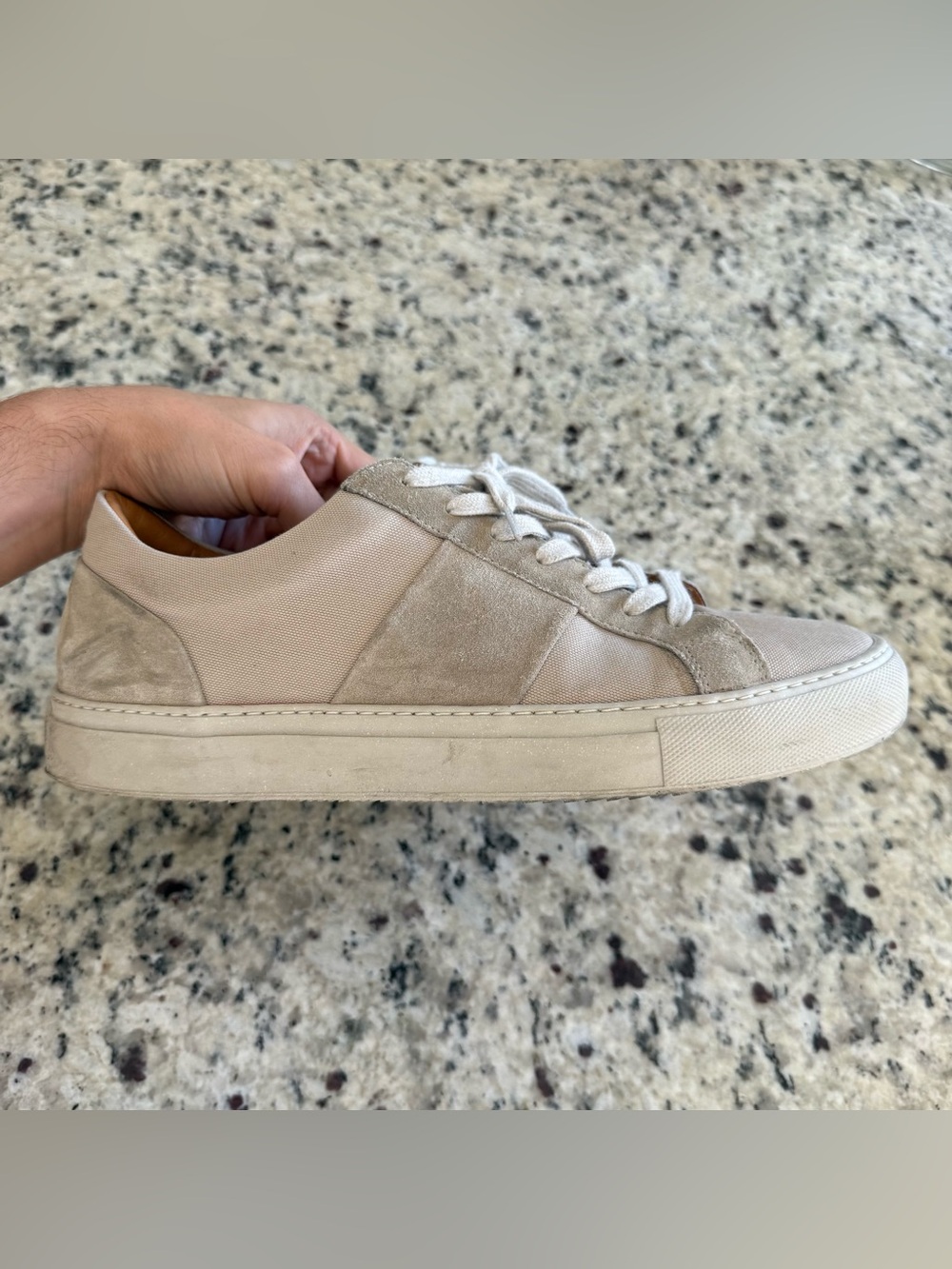 Men's Casual Low-Top Sneakers in Light Beige